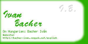 ivan bacher business card